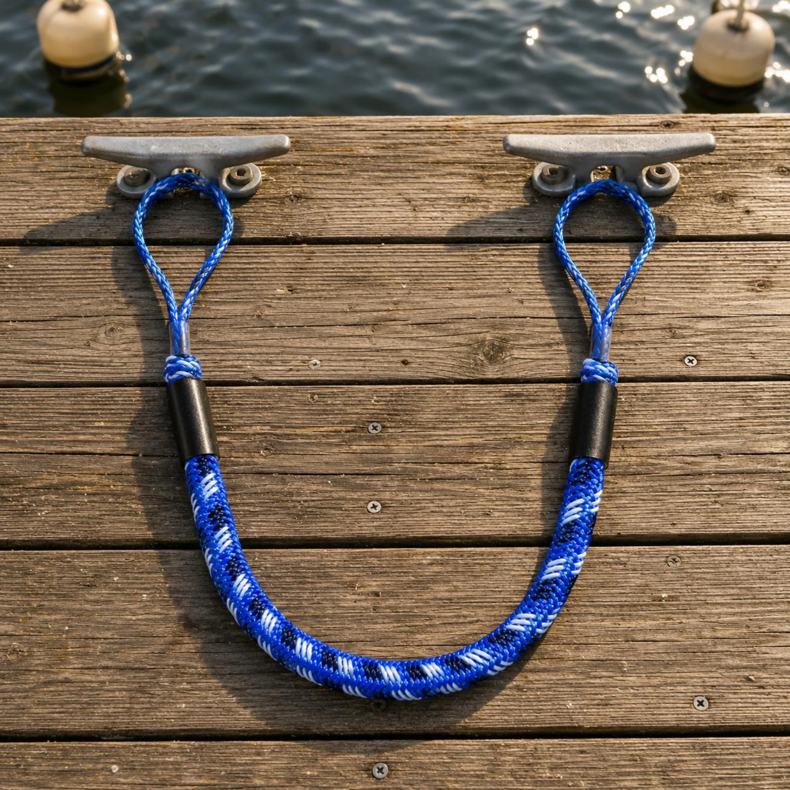 Bungee Dock Line Adjustment Tube Elastic Mooring Rope Looped End Dock Line Stretchable Boat Tie down Weather Resistant