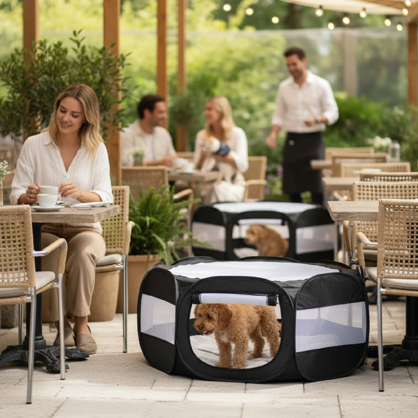 

Foldable Portable Small Animal Playpen with Cover for Chicks Puppies Kittens & Other Small Pets Indoor/Outdoor Enclosure