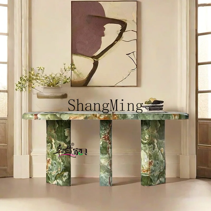 

SM light luxury marble entrance table modern creative high-end living room entry against the wall entrance table storage