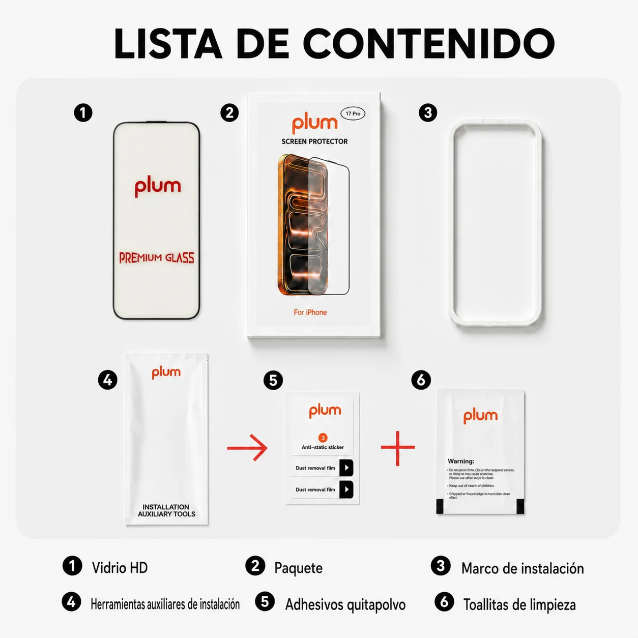Cristal Templado para iPhone 17 16 15 18 Pro, Protector de Pantalla para iPhone 14 13 Plus Pro Max, Película Protectora 