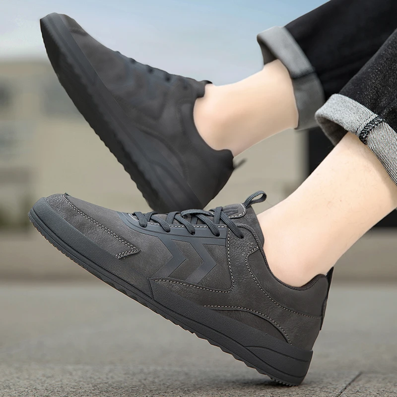 Четырехсезонная минималистичная спортивная зимняя повседневная обувь с широким носком. Спортивная обувь для пар. Мужская обувь. Нескользящая подошва. Однотонная универсальная обувь.