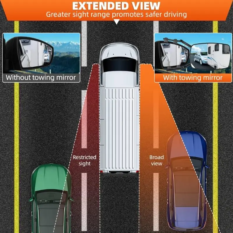 M76E Paar verstellbarer Spiegelverlängerungen für die Planung der Fahrzeugseitenansicht – Detail 2
