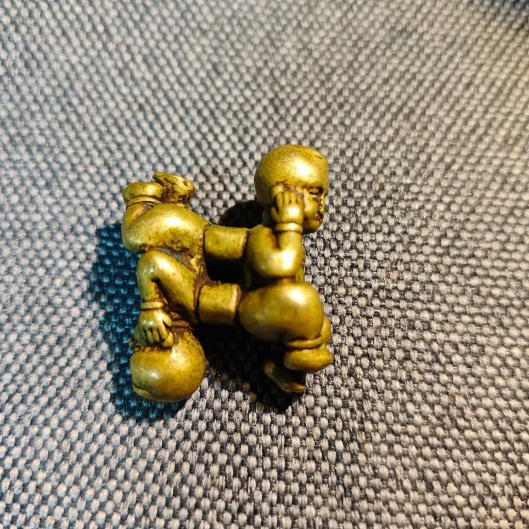 

Brass old Sixi doll ornament Tong Sixi children's wedding gift wedding room pendant