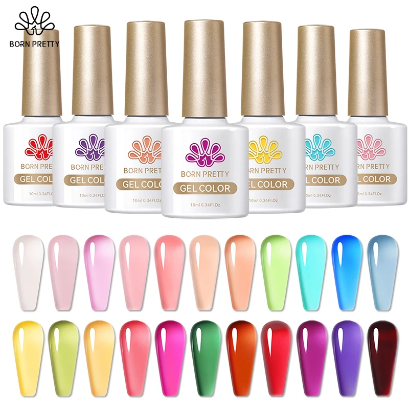 BORN PRETTY Jelly Nude Gel smalto per unghie vernice semipermanente rosa traslucida Soak Off UV LED per Nail Art Manicure Top Coat