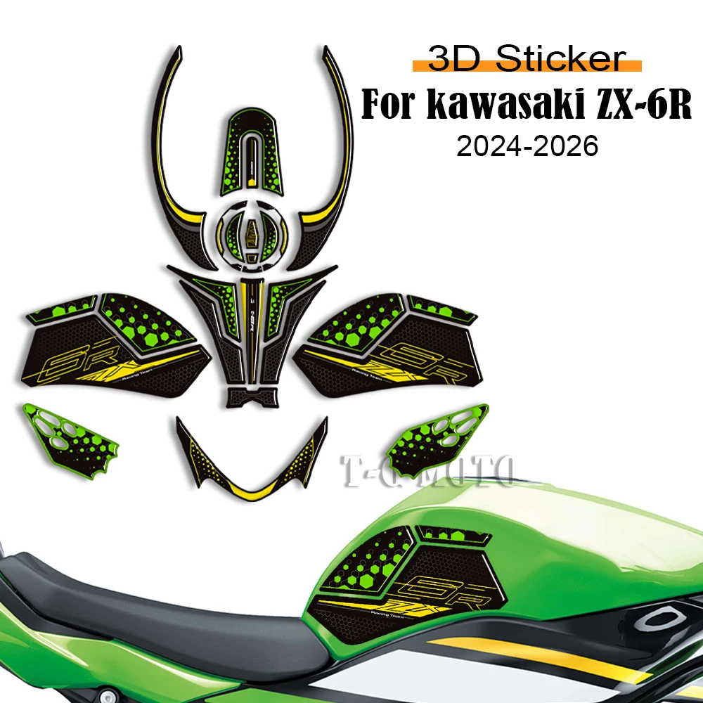 

ZX6R 2025 для kawasaki Ninja ZX-6R ZX-6R ZX-6R, накладка на бак, защита от газа, мазута, передний обтекатель, наклейки на крыло, наклейки 2024 2026