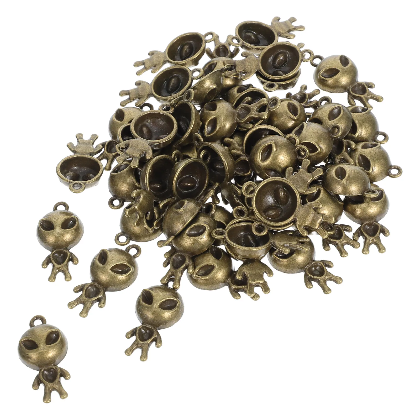 

50pcs Alien Pendant Necklace Alloy Charms Decorative Pendants DIY Earring Jewelry Crafting Valentine Day Heart Charm