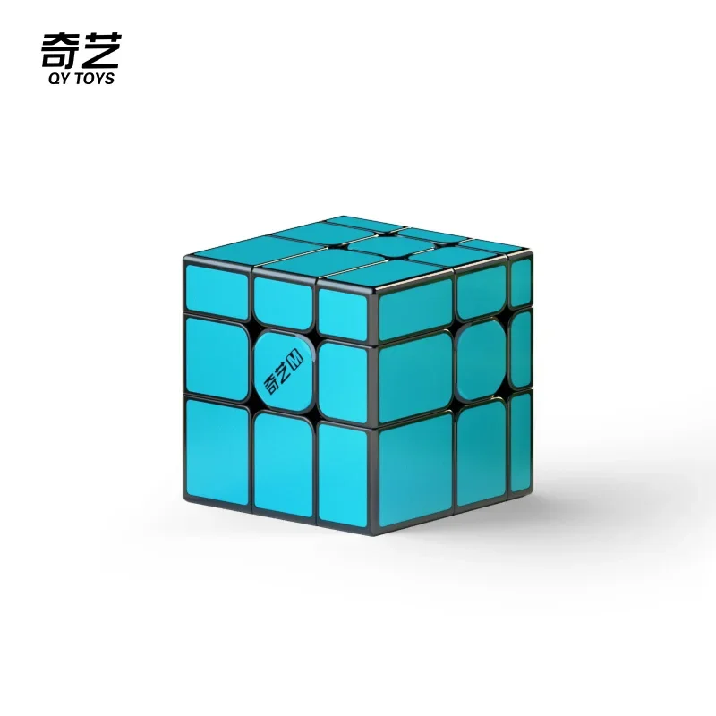 Qiberwarna cermin porselen 3x3 magnetik kubus cepat ajaib mainan Fidget profesional Qiyi 3x3 Cubo Magico Puzzle