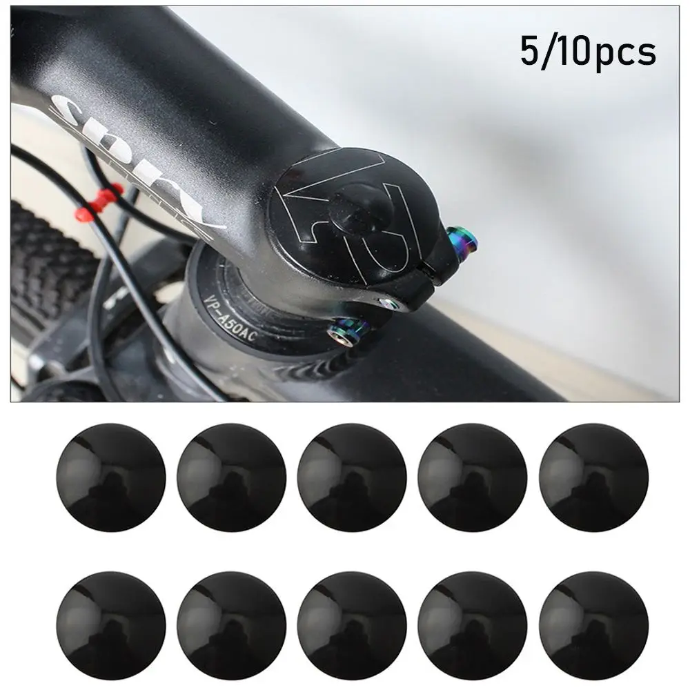 5/10pcs Bicycle Headset Cap Waterproof Dustproof M6 Screw MTB Bike Stem Top Cover Bike Headsets Carbon Top Caps With Bolts Parts