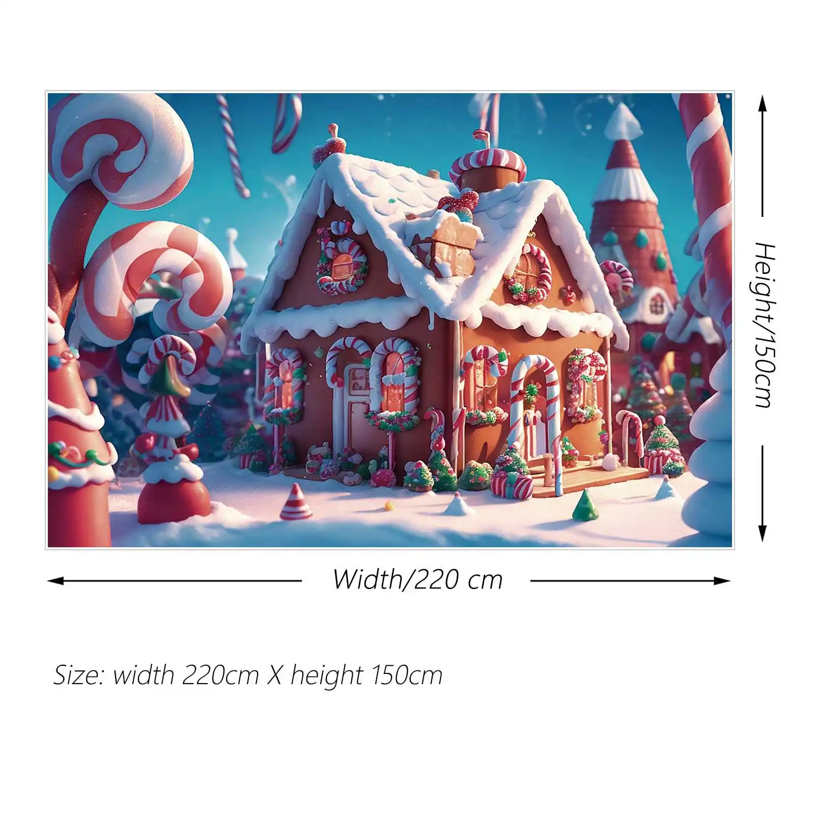 MOON.QG-Fondo de fotografía para niños, decoración de Casa de pan de jengibre de Navidad, cabina de nieve, muleta de dulces, accesorios de tiro