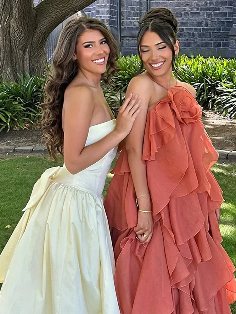 Elegante 3d flor camada babados maxi vestido feminino sexy sem costas sem mangas estilingue vestidos de festa nova senhora férias praia robes