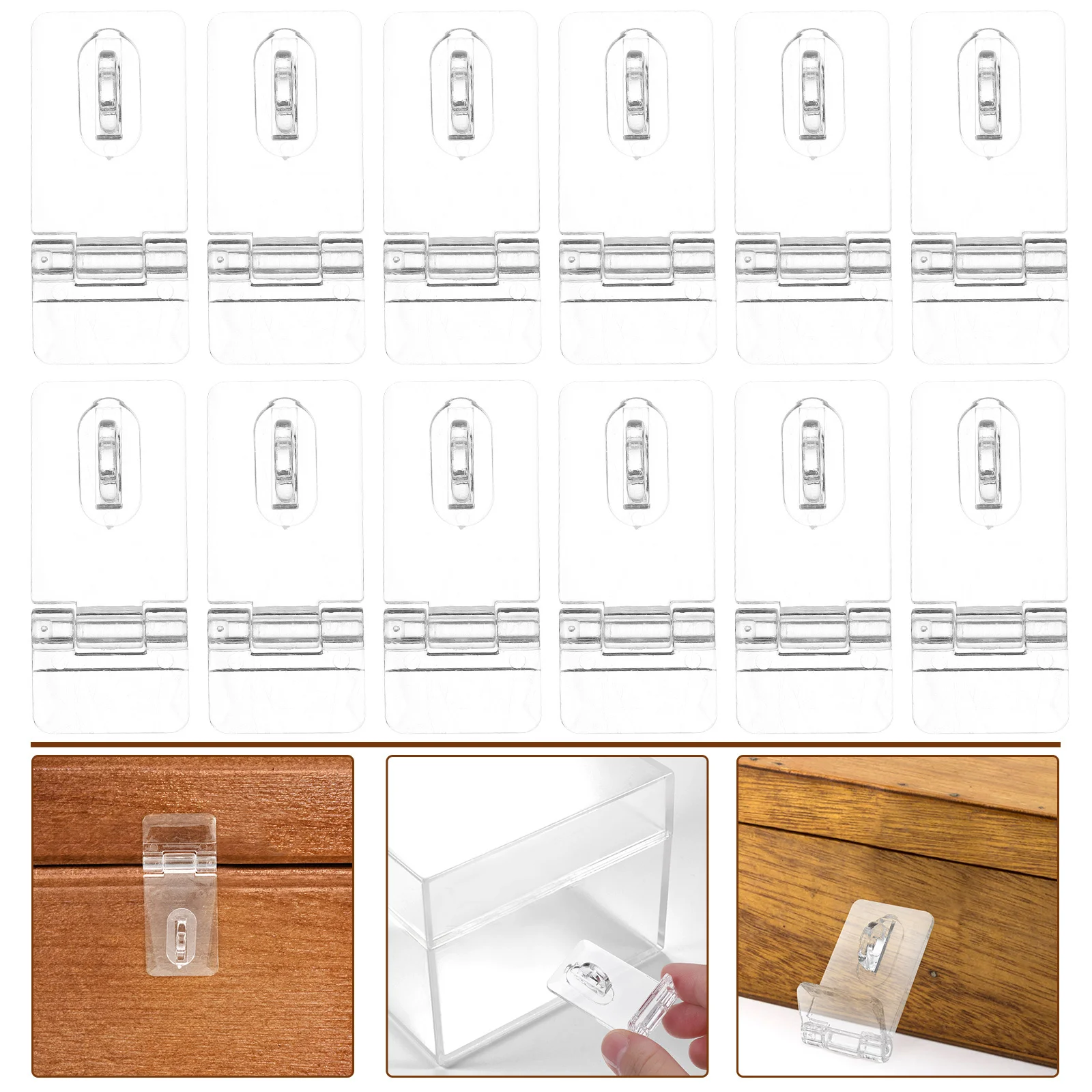 

12Sets Acrylic Transparent Jewelry Box Locks on Hasp Buckles Clear Plastic Latches for Small Boxes Cabinets Gift
