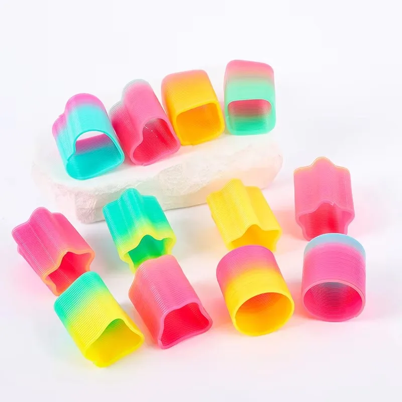 Mini Rainbow Spring Coils Mini Shaped Rainbow Spring for Kids Heart Star Butterfly Springs Kids Sensory Play Toy