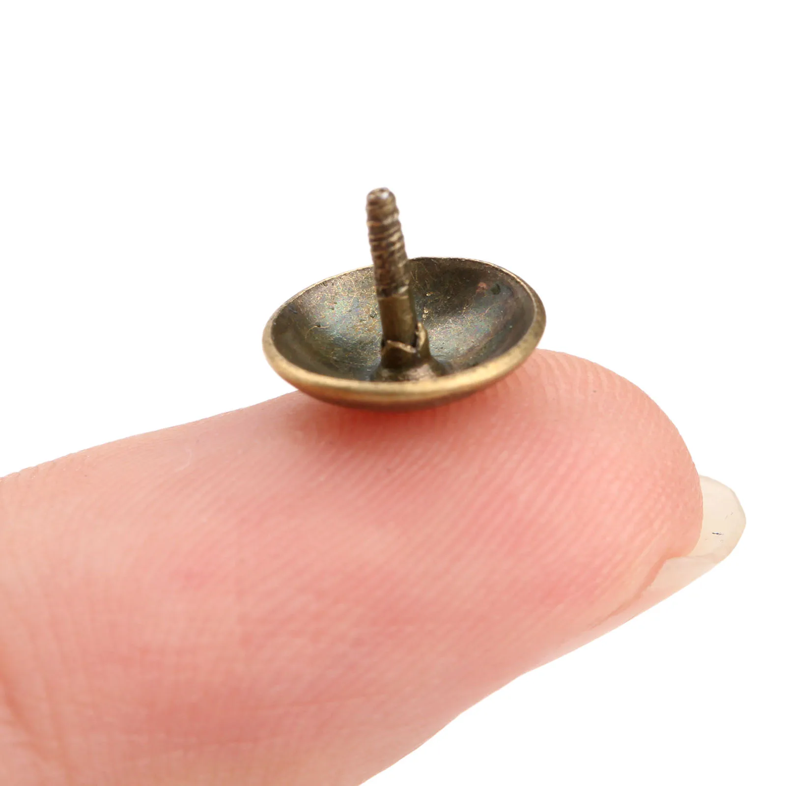 50pcs Screw Thread Upholstery Nails 9*6mm Decorative Upholstery Tacks Stud Wooden Box Case Furniture Nails Pushpin