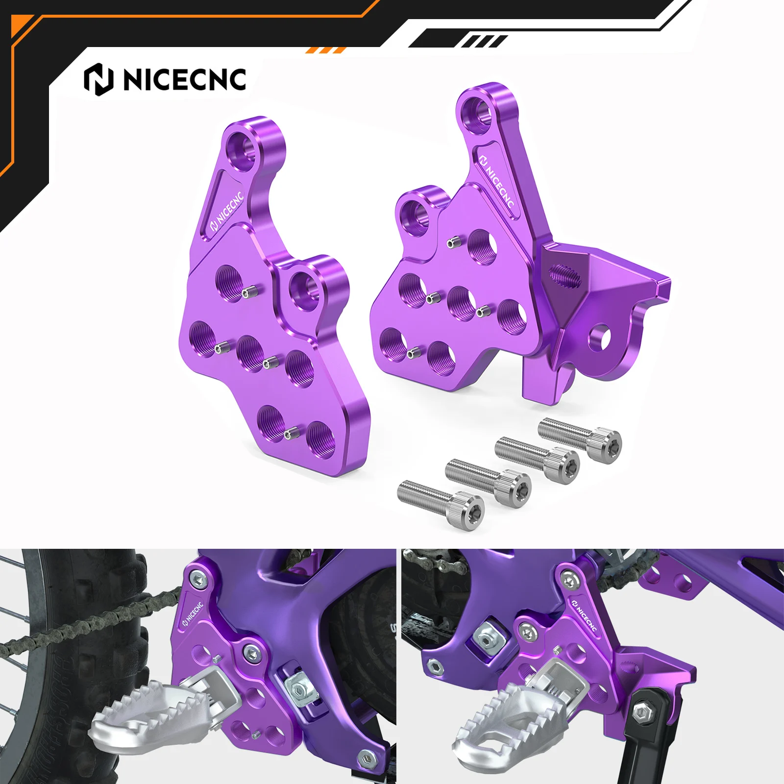

NICECNC For Surron light bee X S L1E 2024 2025 Segway X160 X260 Sur-ron Foot Pegs Bracket Package Aluminum Electrical Motorbike