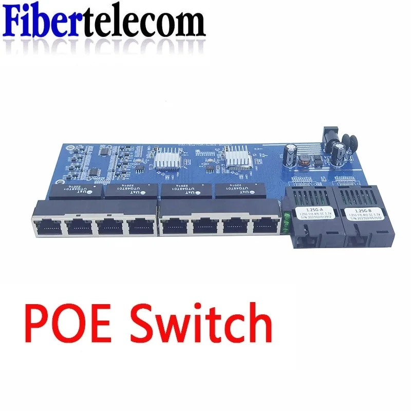 مفتاح جيجابت ebit ، ألياف بصرية ، وضع فردي ، منفذ UTP ، لوح ba ، PCBA ، 8 RJ45 ، 2 SC ، 10 m ،