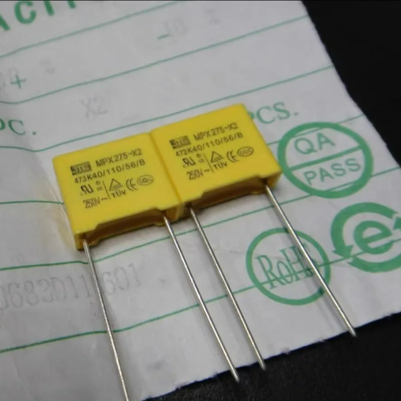20 peças 0.047uf/275vAC 47nf 473 novo capacitor de filme de 10mm
