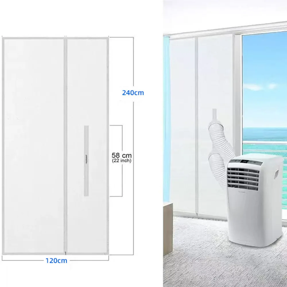 Window Seal For Portable AC Unit Fabric Kit Weather Protection Heat Shield Exhaust Hose Duct Cover Mosquito Net Barrier