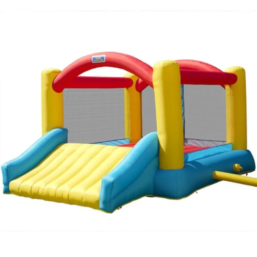 Casa inflable de rebote con tobogán grande y anclajes, de 3 a 8 años, resistente, certificada, soplador incluido