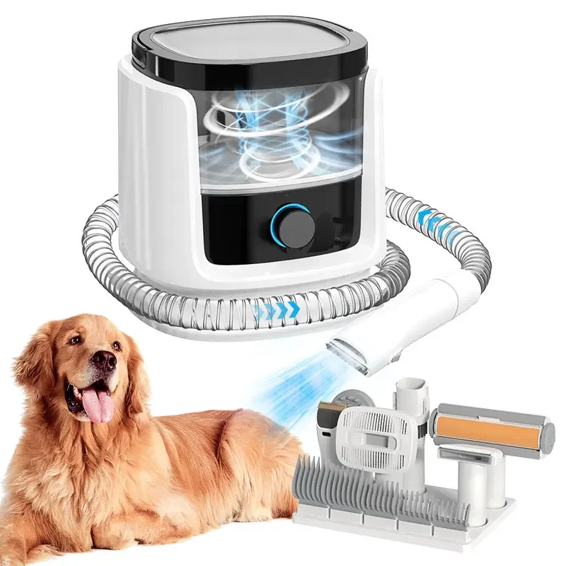 2024 Pet Fur Hair Clipper Suction Vacuum Low Noise Cat Dog Shedding Pet Hair Grooming Vacuum Cleaner Kit