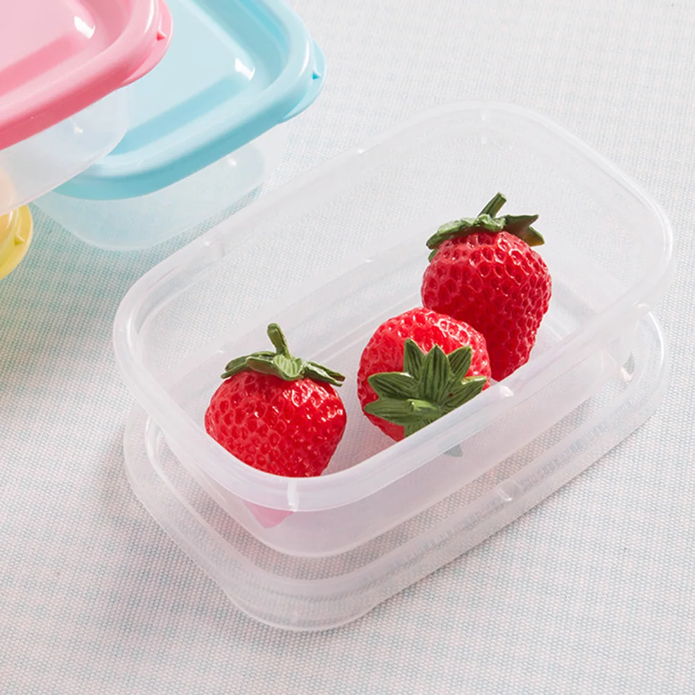 

4pcs 200Ml Reusable Plastic Food Storage Containers Stackable Bpa-Free Microwave Dishwasher Safe Lunch Boxes For Refrigerator