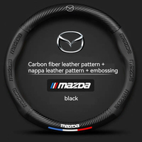 Carbon fiber Leathe Car Steering Wheel Cover For Mazda 3 5 6 SKYACTIV Axela Atenza CX30 CX5 CX8 CX9 MX5 RX8 RX7 BT50 Accessories