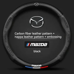 Carbon faser Leder Auto Lenkrad Abdeckung Für Mazda 3 5 6 SKYACTIV Axela Atenza CX30 CX5 CX8 CX9 MX5 RX8 RX7 BT50 Zubehör