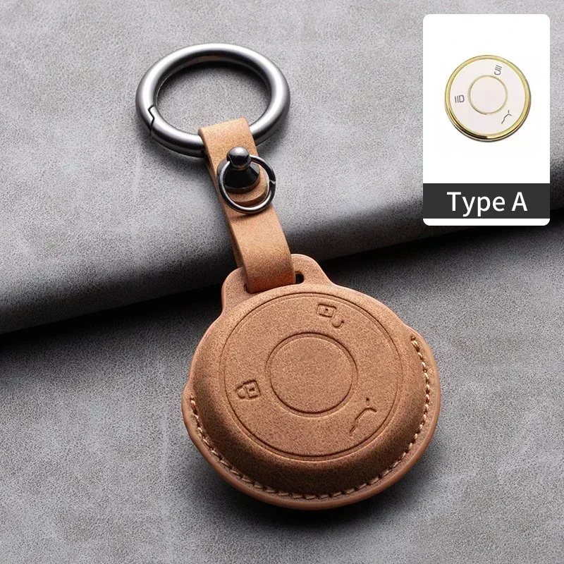 

Leather Car Smart Key Case Cover for NETA V Nezha U Nezha NO1 NETA V Auto Key Case Cover Fob Shell Holder Keychain