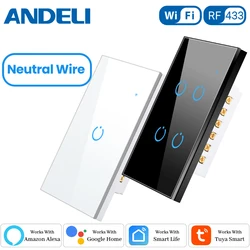 Tuya Smart Life Smart Switch Israel 1/2/3/4 Gang Need Neutral Wire Touch Sensor Wall Switches Voice Control Alexa Google Home