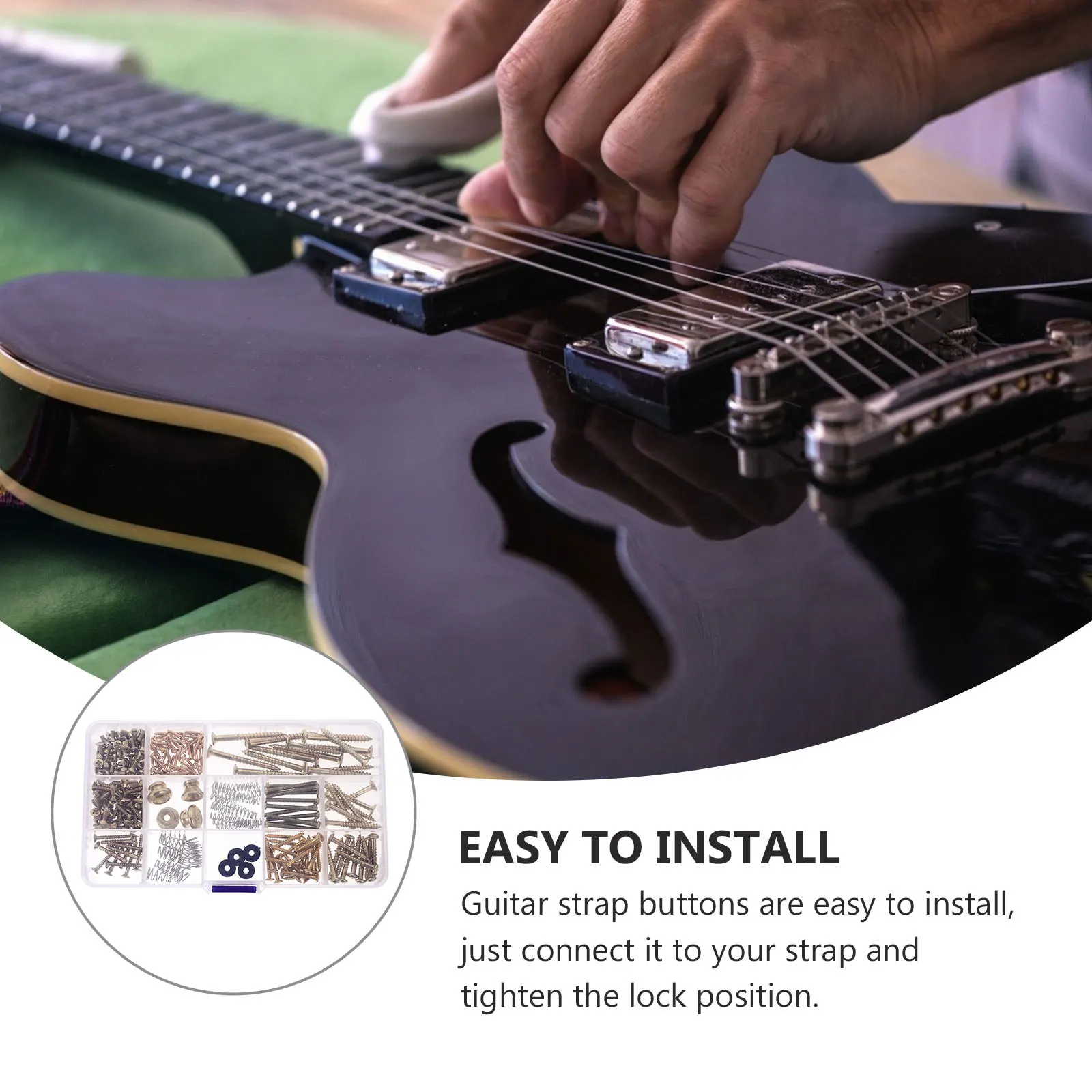 

Guitar Screw Replacements for Electric Guitars Complete Kit with Screws Springs Buttons Portable Guitar Screw Kit
