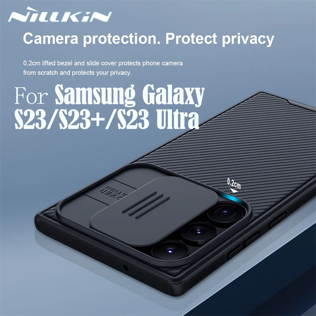 NILLKIN For Samsung Galaxy S23 Ultra Case CamShield Pro Slide Camera Lens Back Cover For Samsung Galaxy S23 / S23+ Plus Bumper