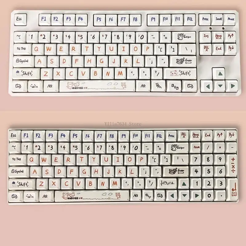 

122 Keys PBT Keycaps XDA Profile DYE-SUB Keycap For Cherry MX Switch Mechanical Kindergarten Keycap