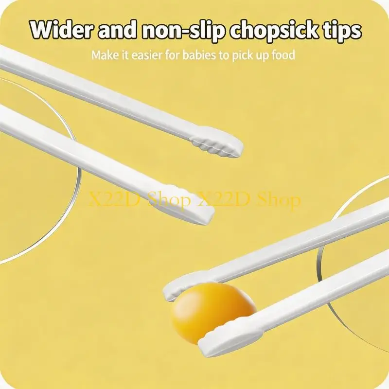 X22D Colorful Children Practice Chopsticks Meal Group Comes With Spoon Fork Carrying bag
