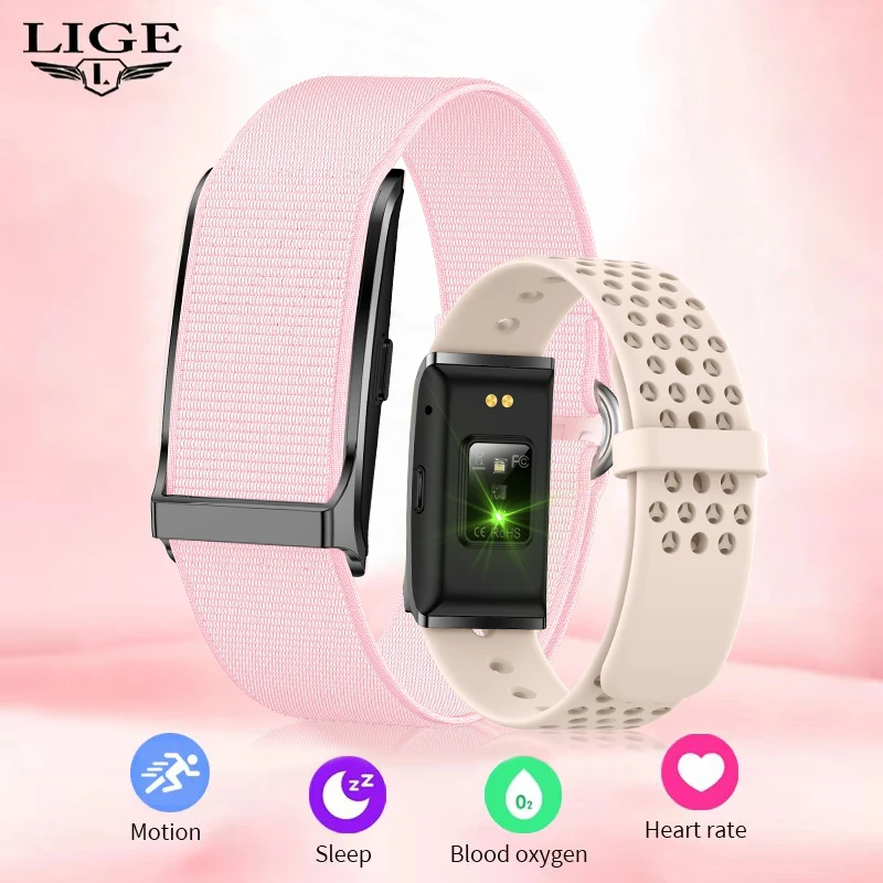 

LIGE Call Reminder Smart Watch Women Fitness Activity Sleep Tracker Without Touch Screen Men Smart Bracelet Band for Android iOS