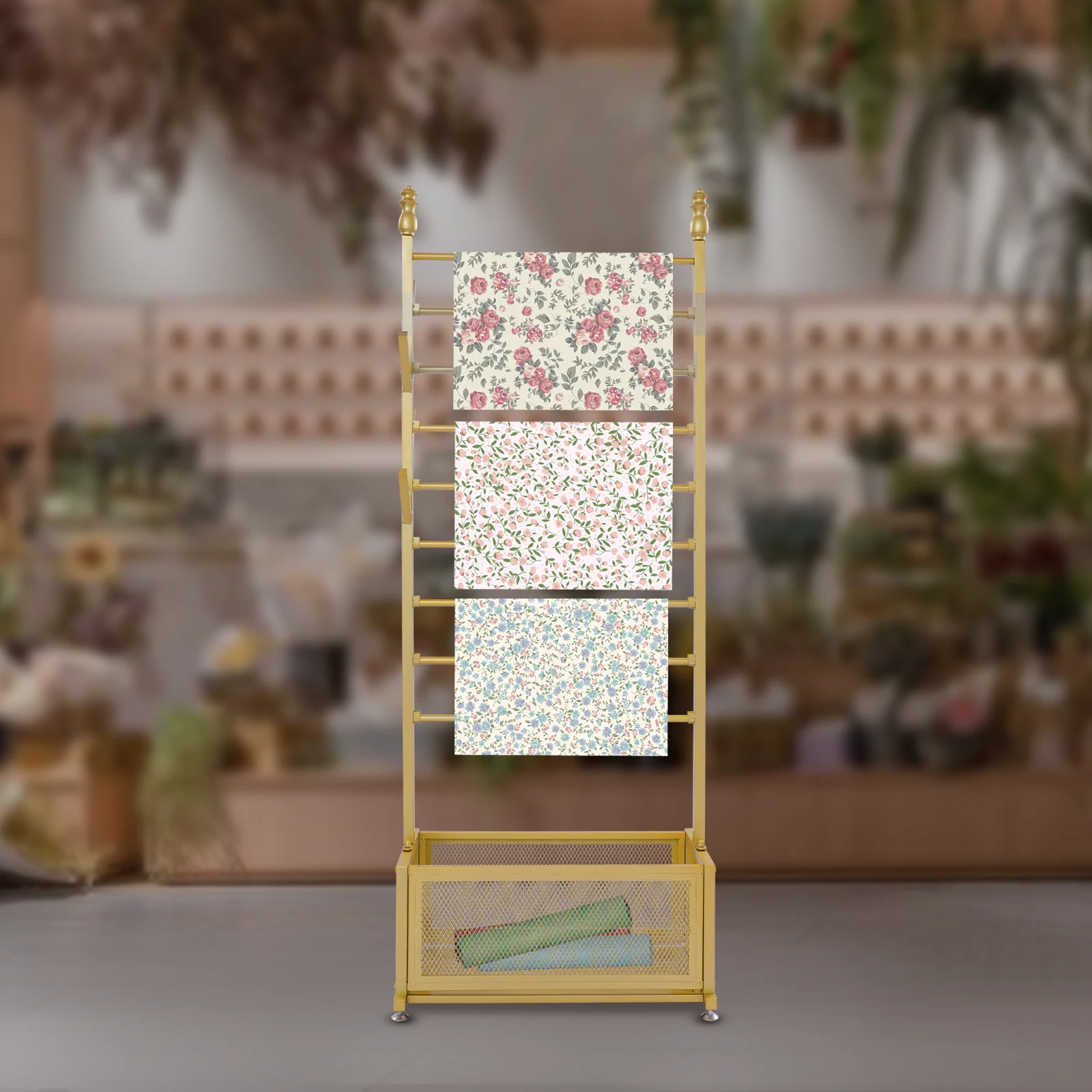 

Флорист, подставка для упаковочной бумаги, 9 поперечных перекладинок, органайзер для упаковки ленты, полка для хранения ленты, тканевая полка для магазина поделок своими руками