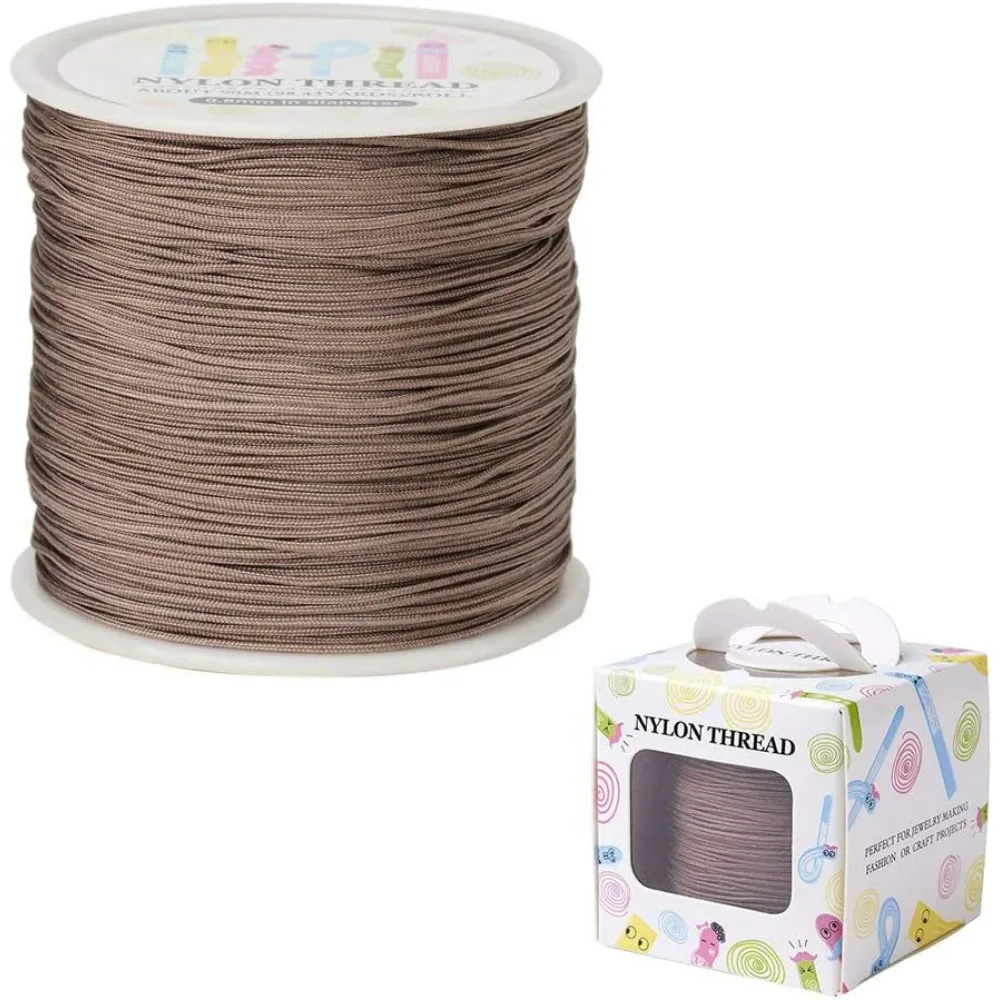 1 Roll About 98 Yards Nylon Craft Thread Cord 0.8mm Satin Trim Cord Chinese Knotting Beading Cord for DIY Jewellery