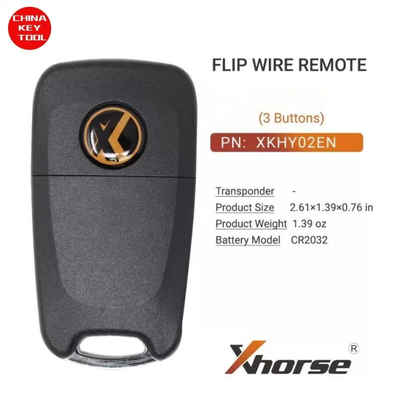 1PCS Xhorse Wire Flip Remote 3 Buttons XKHY02EN