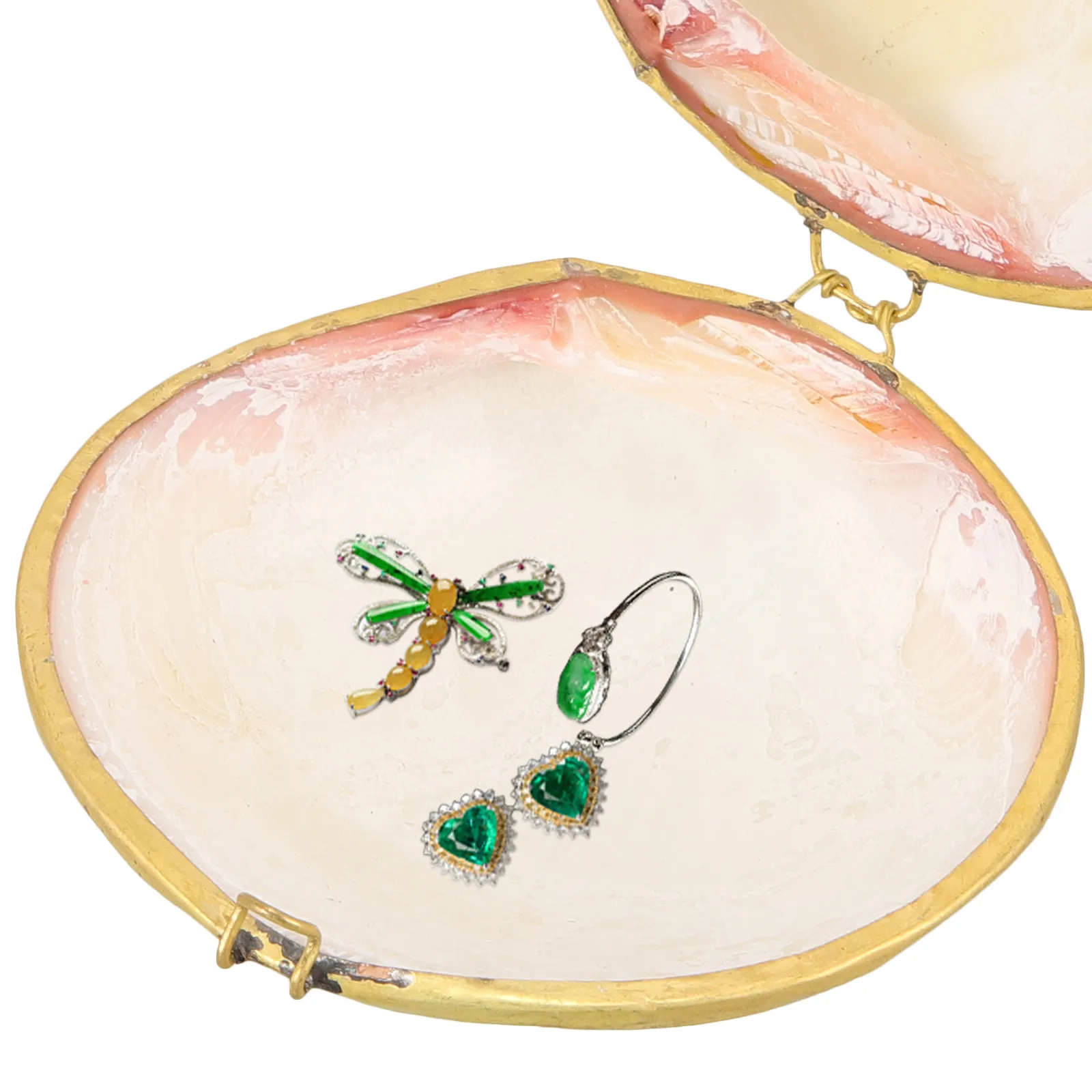 

Шкатулка для украшений в форме ракушки, органайзер для колец, серег, ожерелий, контейнер для хранения, декоративный футляр для мелочей