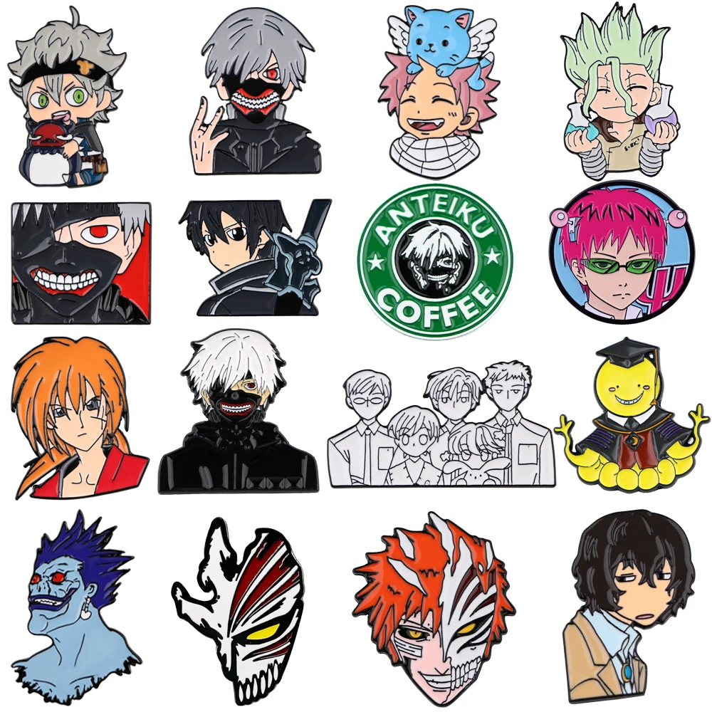 Japan Anime Emaille Pins Broschen Anstecknadel Cartoon Abzeichen Rucksack Schmuck Geschenke für Fans Freunde