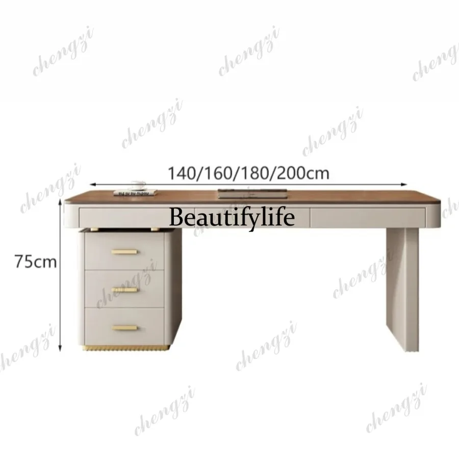 

High-end Minimalist Office Desk Solid Wood Modern Designer Office Desk Luxury Wide Office Furniture K182