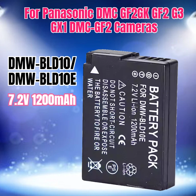 

7.2V 1200mAh DMW-BLD10 BLD10E Battery for Panasonic DMC GF2GK GF2 G3 GX1 DMC-GF2 Cameras