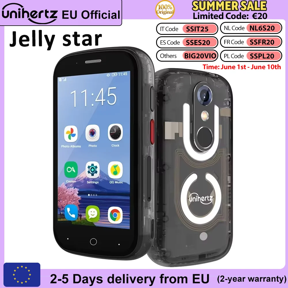Unihertz Jelly Star Android 13 4G Version mondiale Smartphone 8GB RAM 256GB ROM double Nano SIM Bluetooth 5.3 48MP caméra 3 3 pouces
