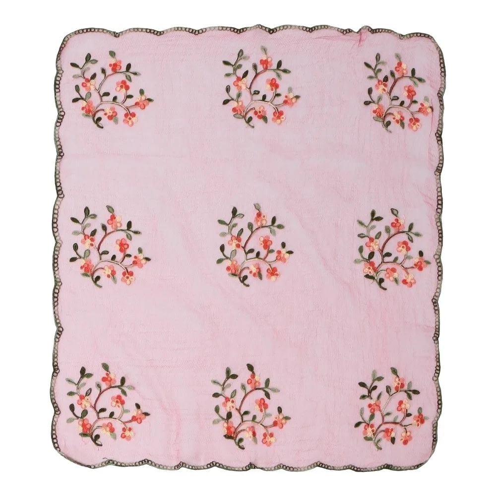 Vintage Ethnic Style Plum Blossom Scarf Thin Headkercheif Embroidery Lace Scarf Hijab Lace Square Scarf Daily