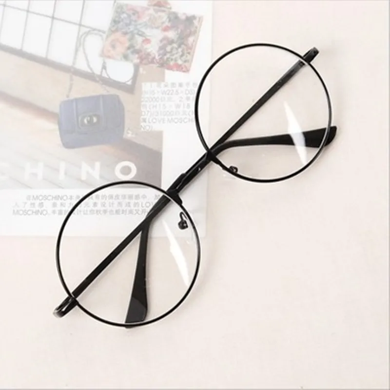 Fashion Sliver Black Gold Glasses Frame Women Retro Round Computer Blue Light Eyeglass Frame Reading Eyewear Girl Eyeglasses