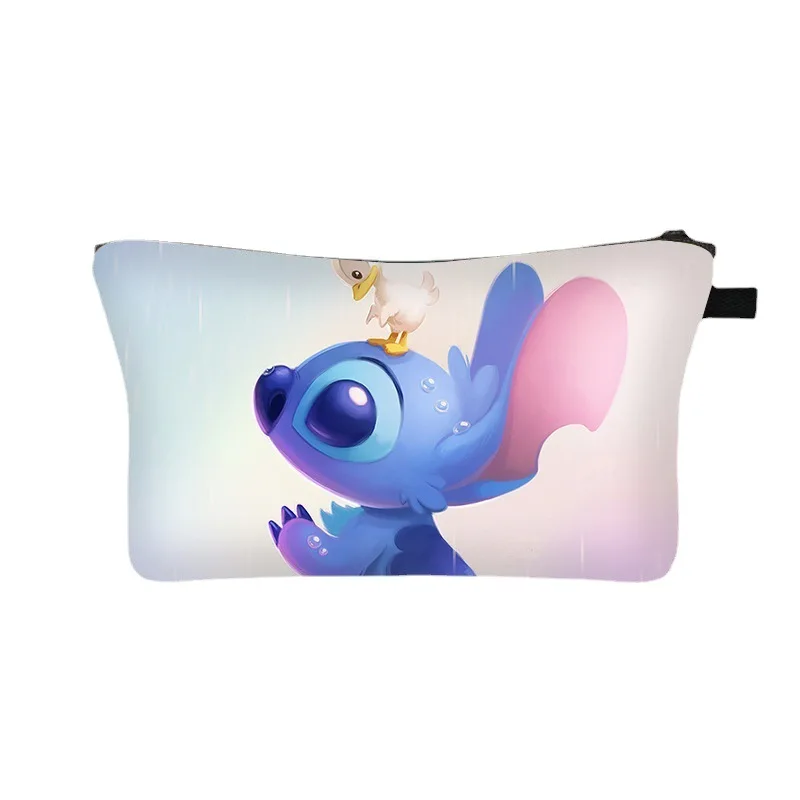 Trousse de maquillage Stitch pour filles, sac de rangement de cosmétiques de grande capacité, trousse de toilette multifonctionnelle de dessin animé pour enfants, cadeaux mignons, nouveau