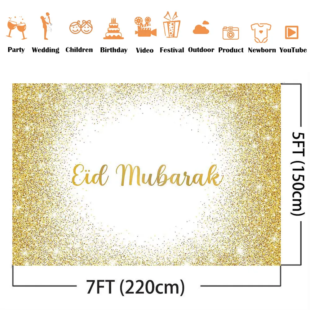 خلفية للعين مبارك ، خلفية رمضان كريم ، رمال ذهبية ، مصابيح معلقة إسلامية ، ورق حائط من الفينيل الأبيض