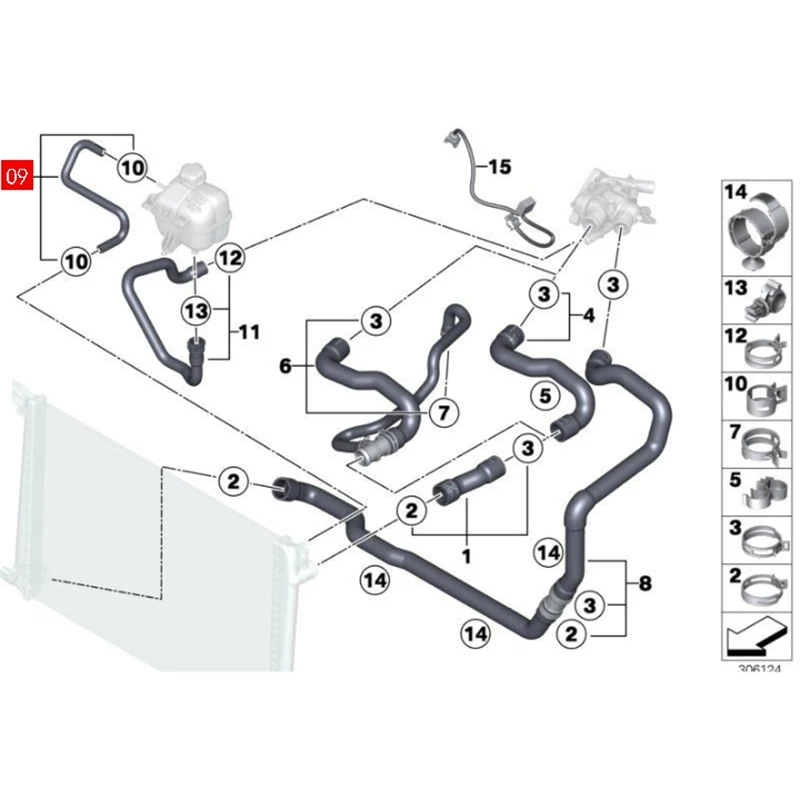 Cooling System Rubber Hose Radiator Hoses For MINI CLUBMAN CLUBVAN R55 R56 R57 R58 R59 17122754219 17122754247