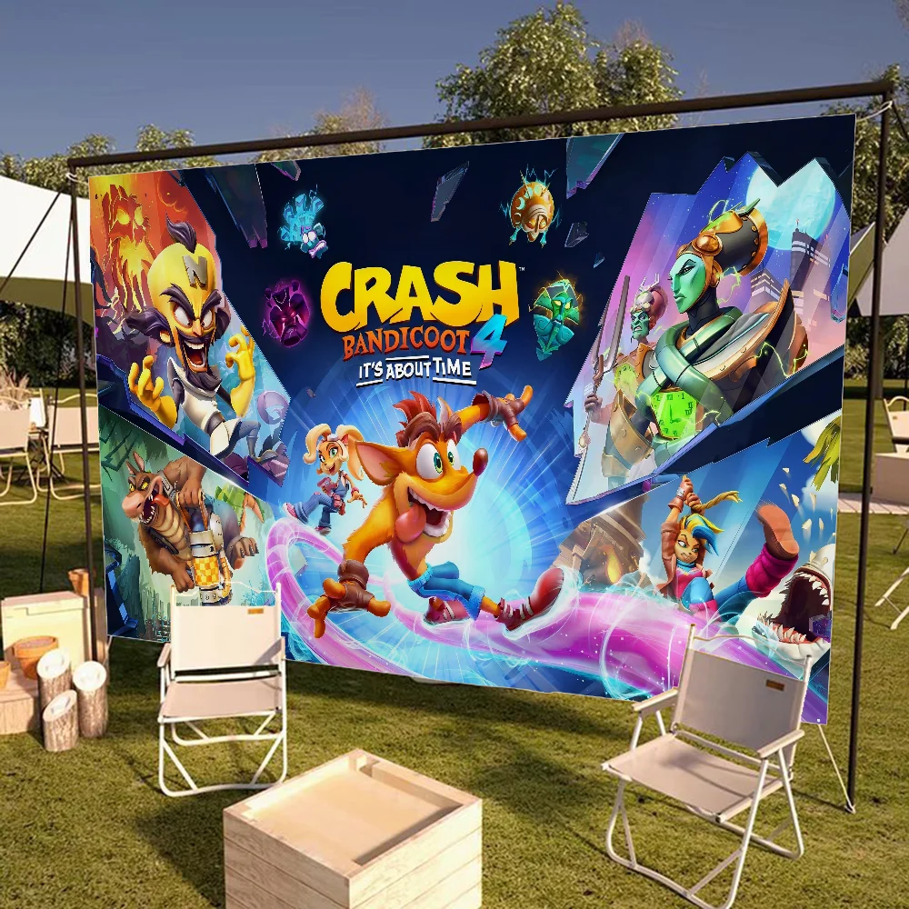 C-crash B-bandicoot Small Size Cheerleading Banner Hand Pulled Flag Outdoor Atmosphere Flags