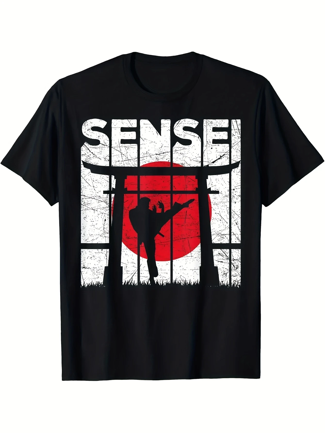Vintage classic pattern T-shirt featuring Japanese flag and torii, essential for martial arts enthusiasts  oversized t shirt
