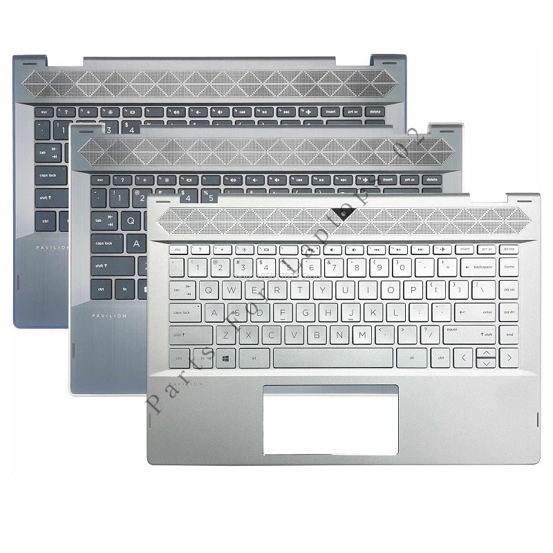 pp New US Keyboard for HP Pavilion X360 14 14-CD 14T-CD 14M-CD TPN-W131 Laptop Palmrest Top Case Upper Cover Backlit Replacement