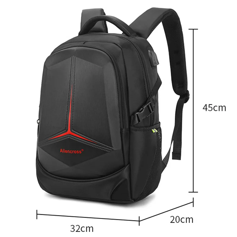 Anti-theft Reflective Men PVC 15.6 Inch Laptop Backpack USB Waterproof Notebook Rucksack Business Travel Bags Pack Bag For Male